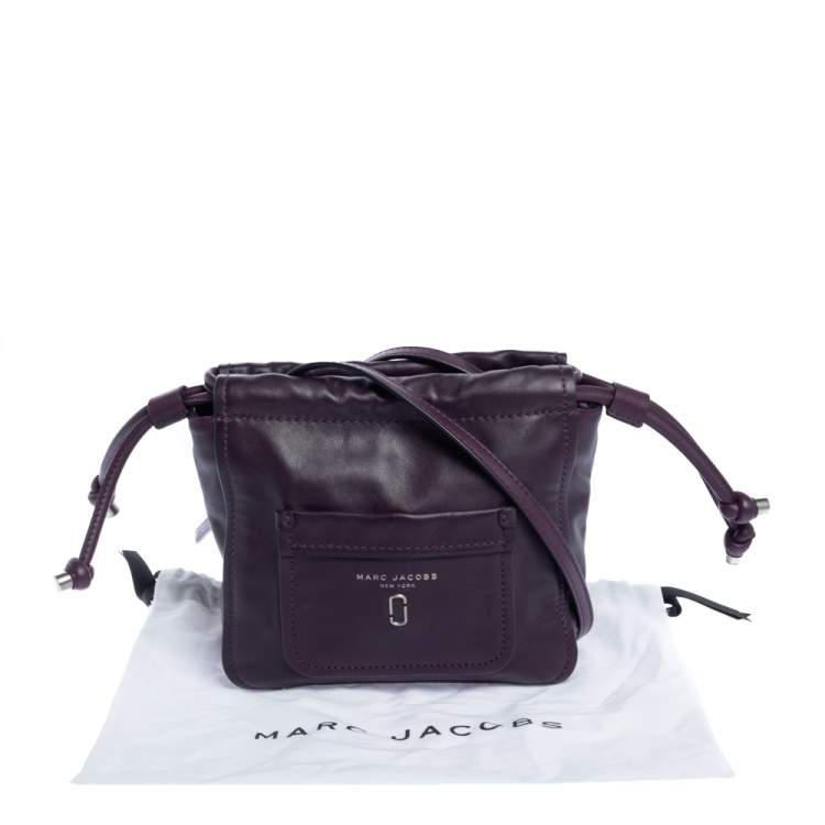 Pre Owned Marc Jacobs Purple Leather Drawstring Shoulder Bag