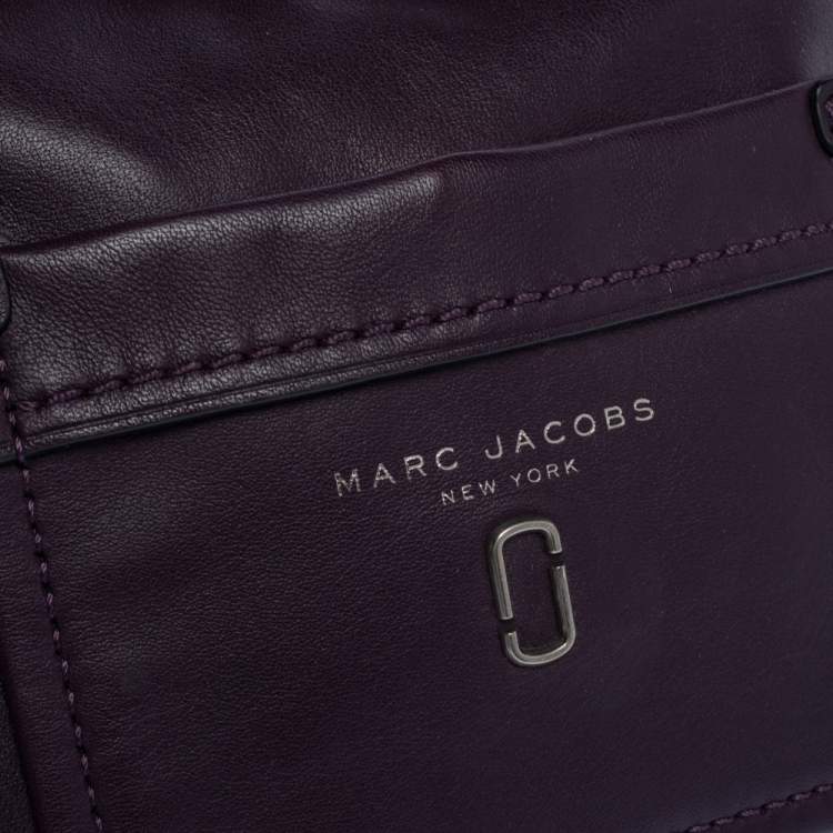 Pre Owned Marc Jacobs Purple Leather Drawstring Shoulder Bag
