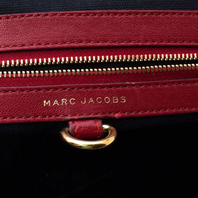 Pre Owned Marc Jacobs Red Quilted Leather Stam Satchel