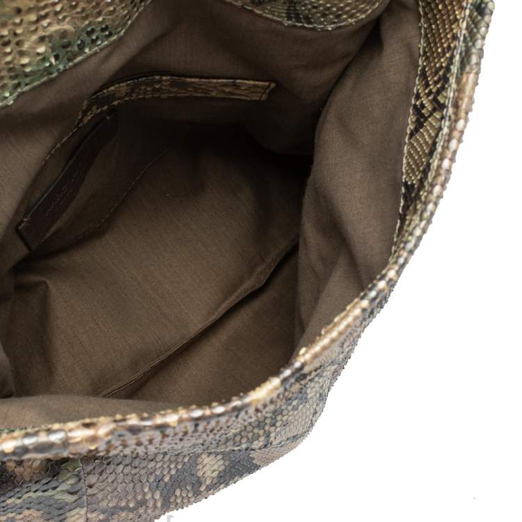 Pre Owned Marc Jacobs Multicolor Python Fold Over Shoulder Bag