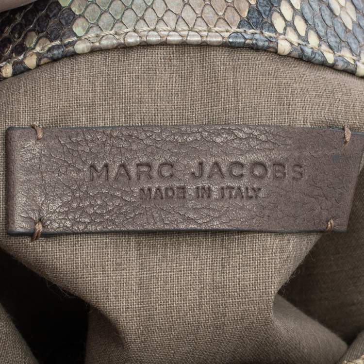 Pre Owned Marc Jacobs Multicolor Python Fold Over Shoulder Bag