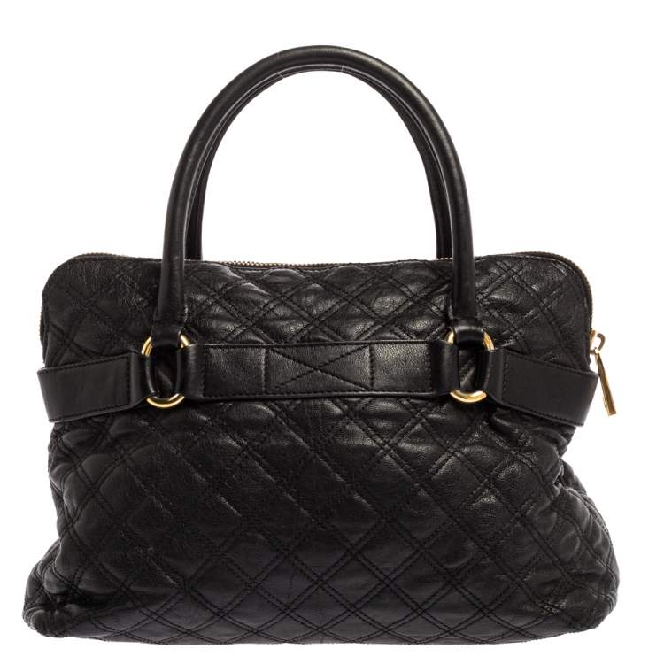مملوكة مسبقًا Marc Jacobs Black Leather Kari Satchel