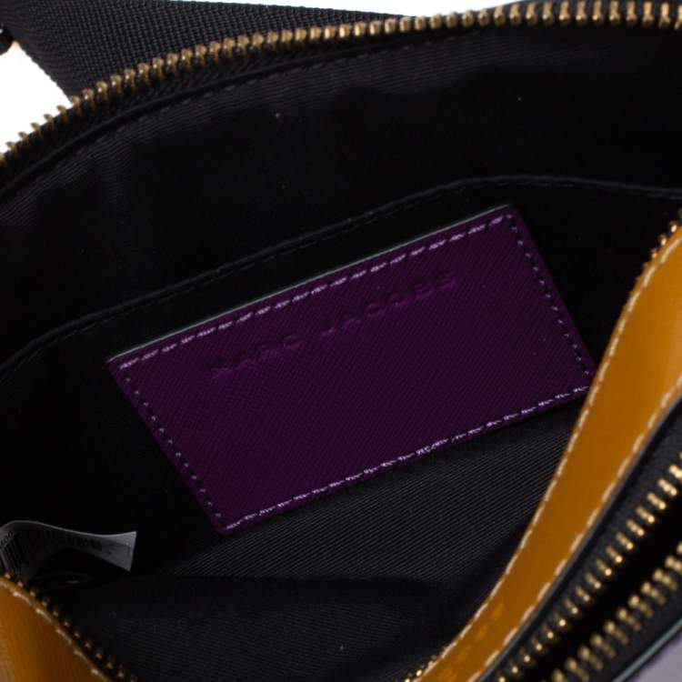 Pre Owned Marc Jacobs Purple/ Tan Leather Snapshot Camera Crossbody Bag