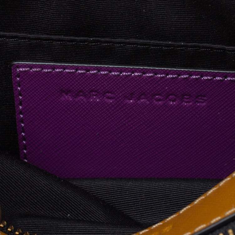 Pre Owned Marc Jacobs Purple/ Tan Leather Snapshot Camera Crossbody Bag