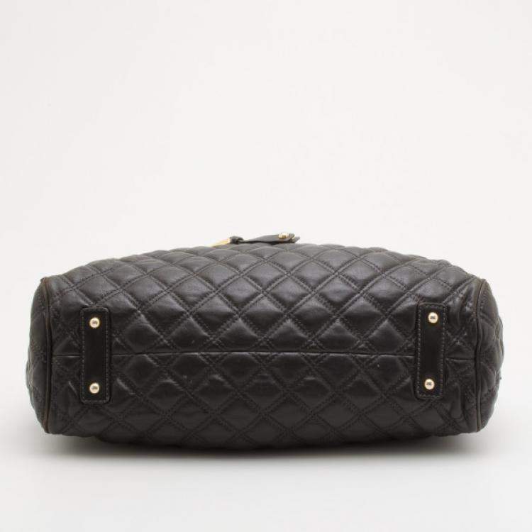 Pre Owned Marc Jacobs Black Quilted Leather Stam Satchel