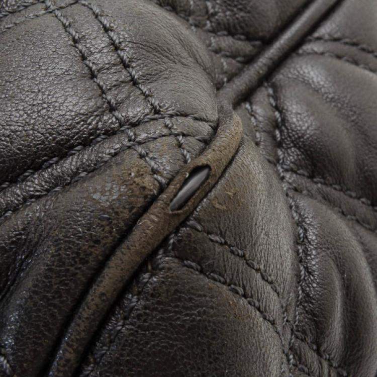 Pre Owned Marc Jacobs Black Quilted Leather Stam Satchel