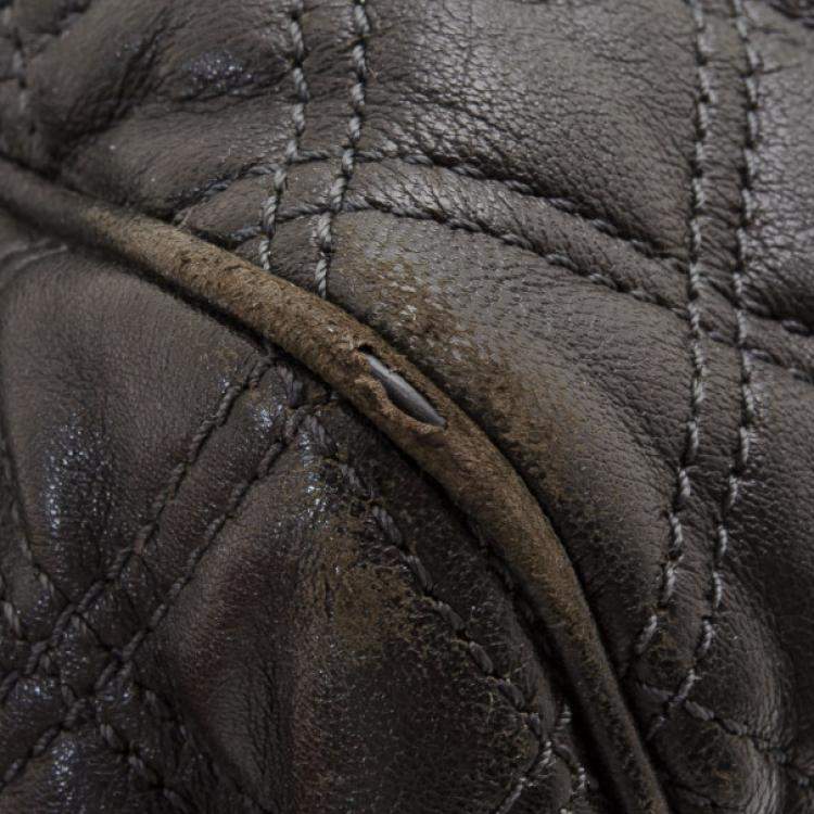 Pre Owned Marc Jacobs Black Quilted Leather Stam Satchel