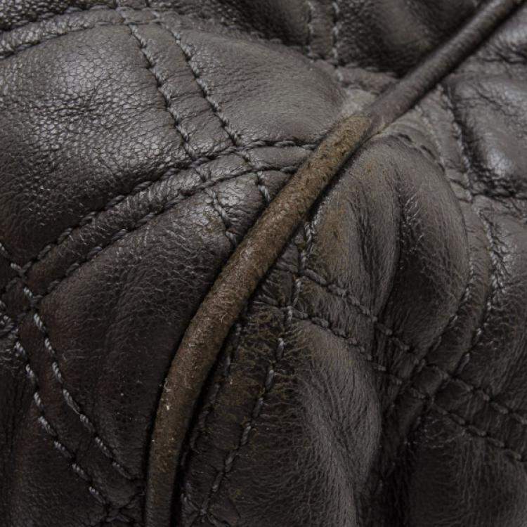 Pre Owned Marc Jacobs Black Quilted Leather Stam Satchel