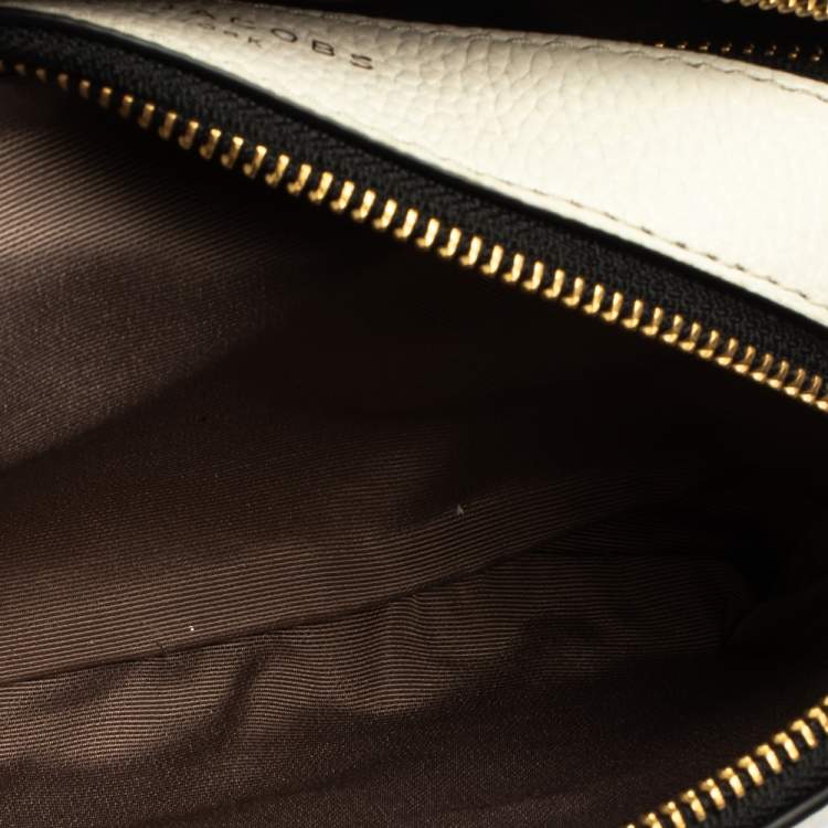 Pre Owned Marc Jacobs White Leather Small Shutter Camera Shoulder Bag