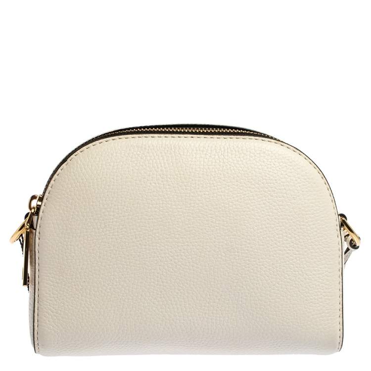 Pre Owned Marc Jacobs White Leather Small Shutter Camera Shoulder Bag
