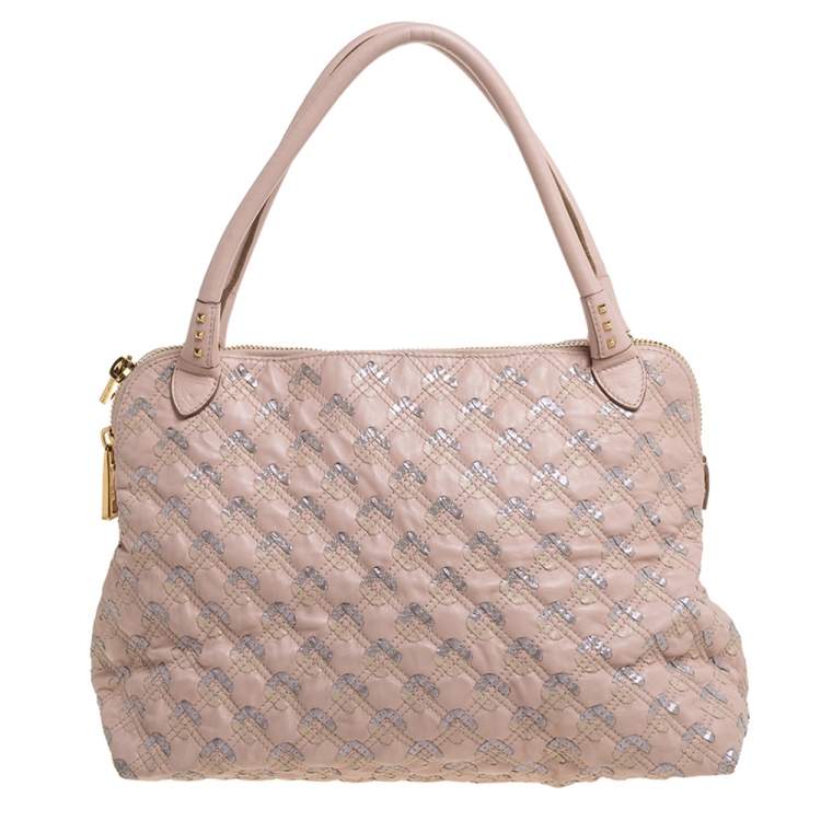 Pre Owned Marc Jacobs Pink Quilted Leather Memphis Robert Jena Satchel