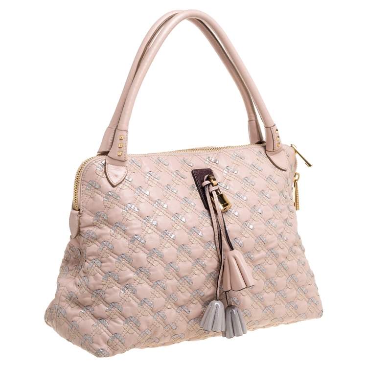 Pre Owned Marc Jacobs Pink Quilted Leather Memphis Robert Jena Satchel
