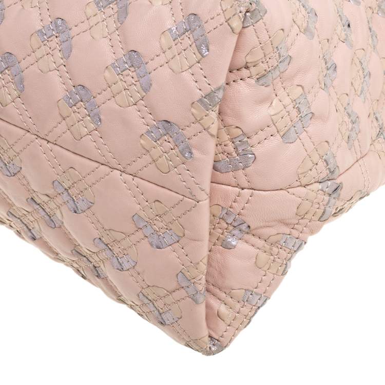 Pre Owned Marc Jacobs Pink Quilted Leather Memphis Robert Jena Satchel