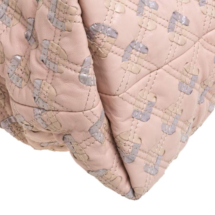 Pre Owned Marc Jacobs Pink Quilted Leather Memphis Robert Jena Satchel