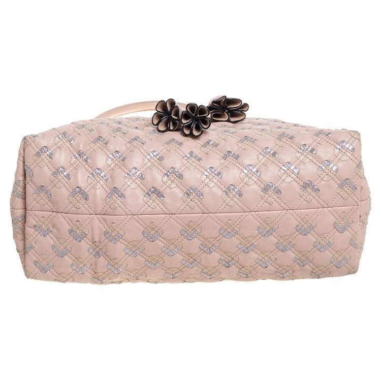 Pre Owned Marc Jacobs Pink Quilted Leather Memphis Robert Jena Satchel