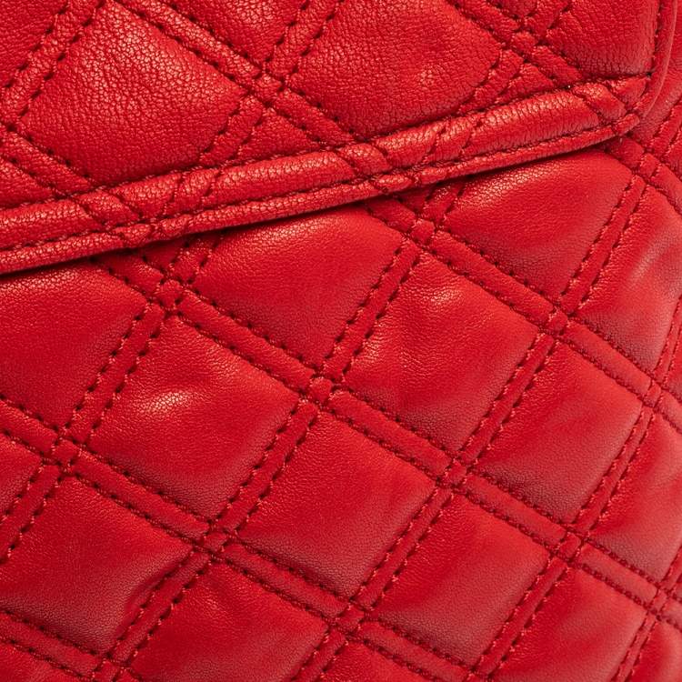 Pre Owned Marc Jacobs Red Quilted Leather Flap Shoulder Bag
