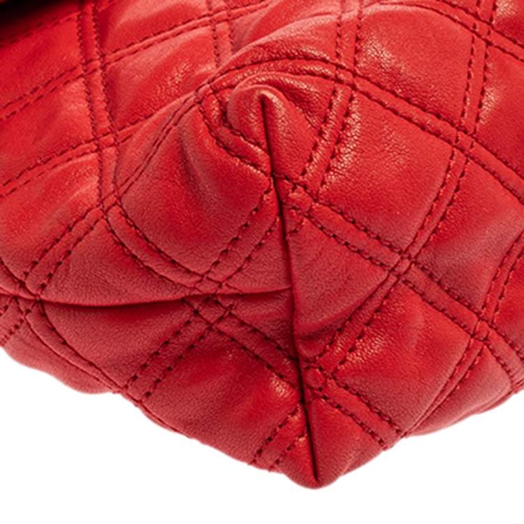 Pre Owned Marc Jacobs Red Quilted Leather Flap Shoulder Bag