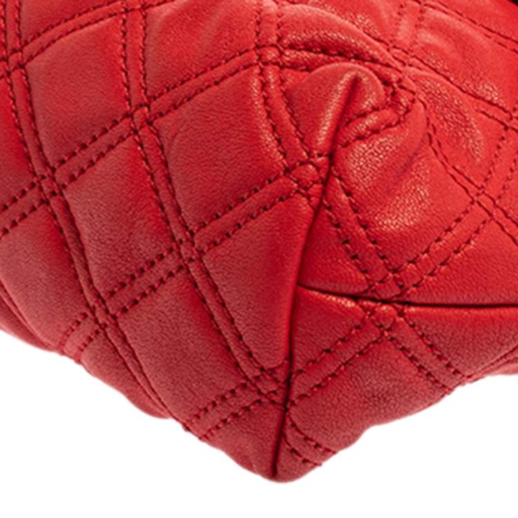 Pre Owned Marc Jacobs Red Quilted Leather Flap Shoulder Bag