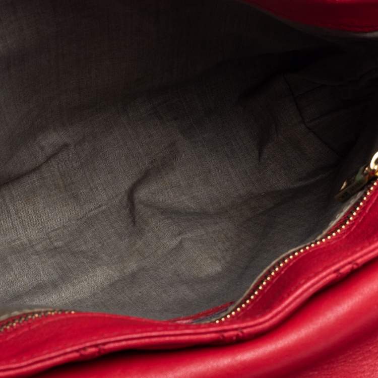 Pre Owned Marc Jacobs Red Quilted Leather Flap Shoulder Bag