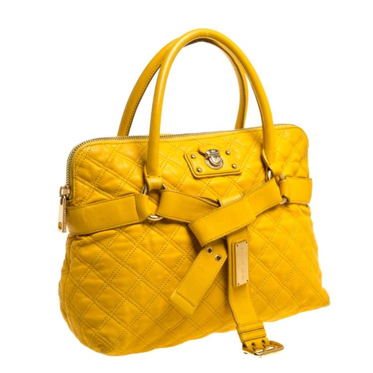 Pre Owned Marc Jacobs Mustard Quilted Leather Alina Satchel