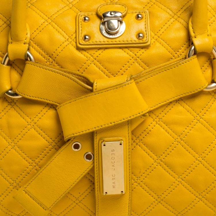 Pre Owned Marc Jacobs Mustard Quilted Leather Alina Satchel