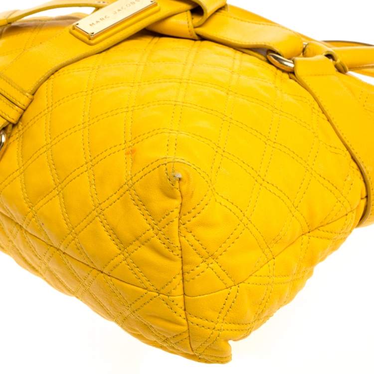 Pre Owned Marc Jacobs Mustard Quilted Leather Alina Satchel
