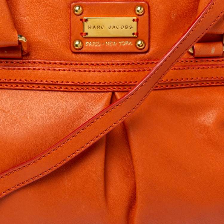 Pre Owned Marc Jacobs Orange Leather Raleigh Satchel