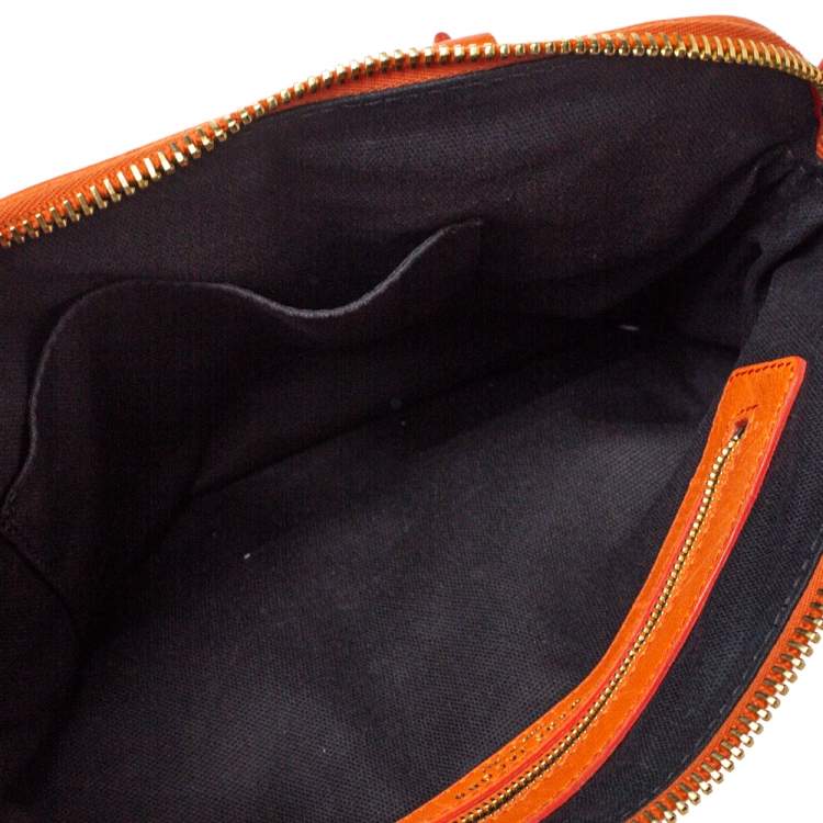 Pre Owned Marc Jacobs Orange Leather Raleigh Satchel