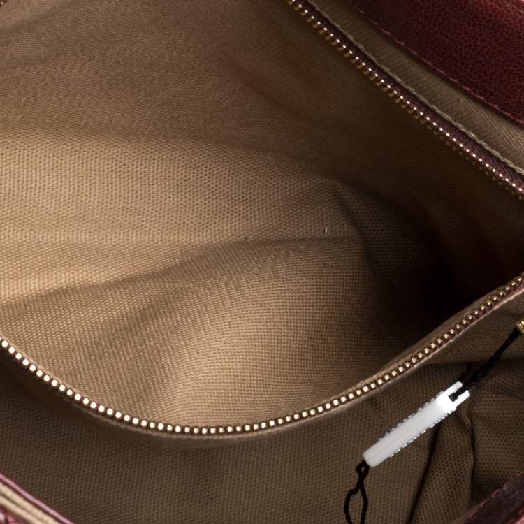 Pre Owned Marc Jacobs Maroon Quilted Leather Large Baroque Single Shoulder Bag