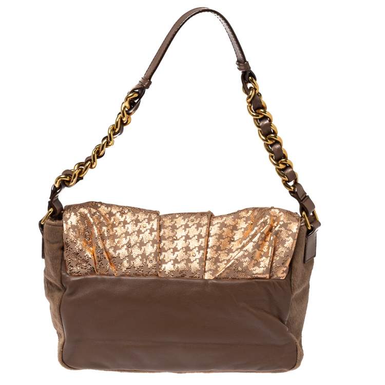 مملوكة مسبقًا Marc Jacobs Light Pink/Brown Leather and Calf Hair Rockstar Jennifer Shoulder Bag