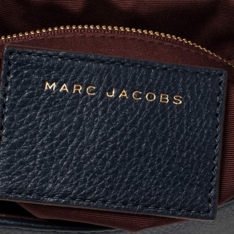 مملوكة مسبقًا Marc Jacobs Navy Blue Leather Small Recruit Saddle Shoulder Bag