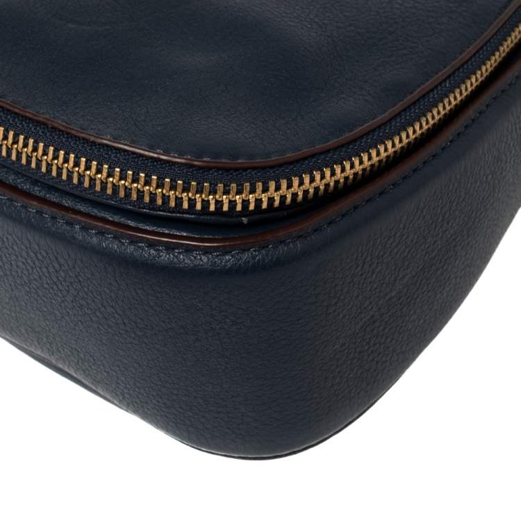 مملوكة مسبقًا Marc Jacobs Navy Blue Leather Small Recruit Saddle Shoulder Bag