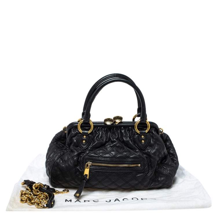 مملوكة مسبقًا Marc Jacobs Black Quilted Leather Stam Satchel