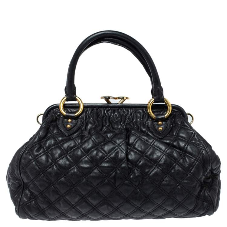 مملوكة مسبقًا Marc Jacobs Black Quilted Leather Stam Satchel