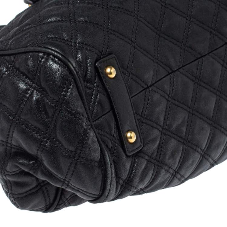 مملوكة مسبقًا Marc Jacobs Black Quilted Leather Stam Satchel