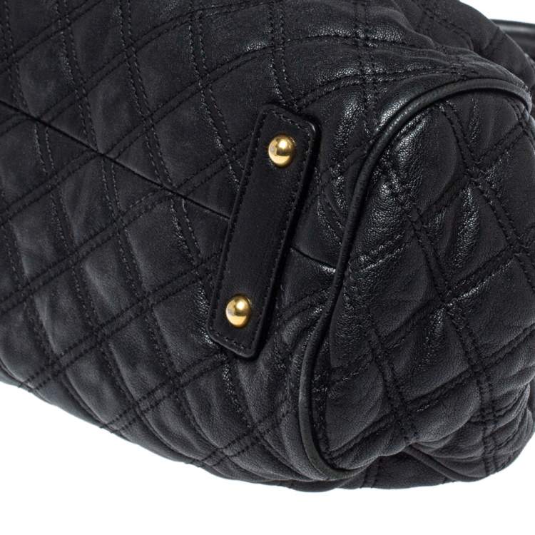 مملوكة مسبقًا Marc Jacobs Black Quilted Leather Stam Satchel