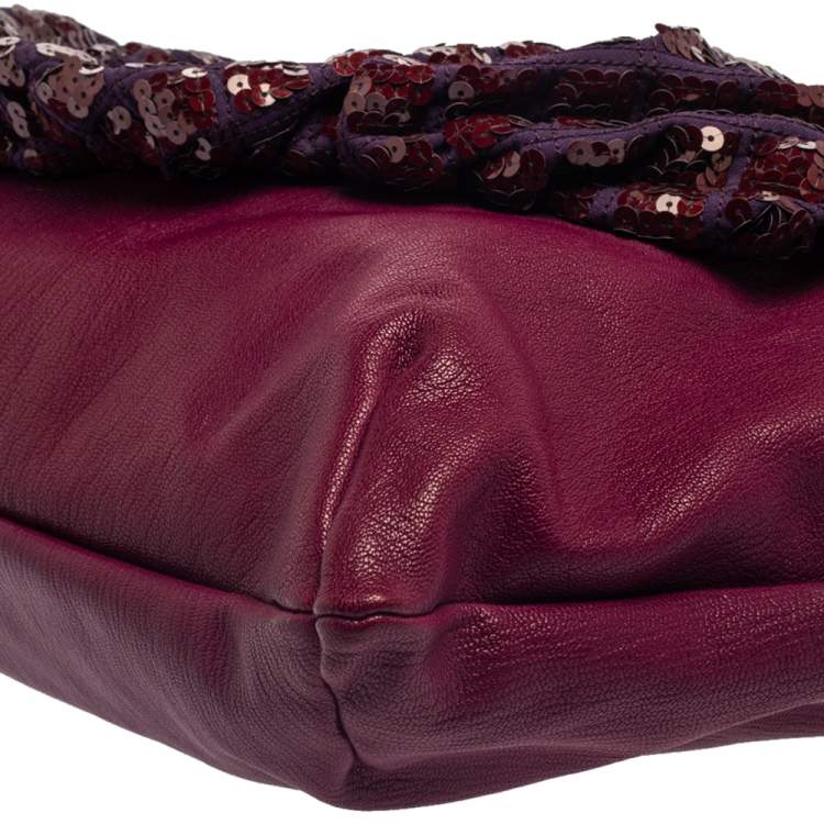 Pre Owned Marc Jacobs Purple Leather Robert Duffy Bag on Bag Tote