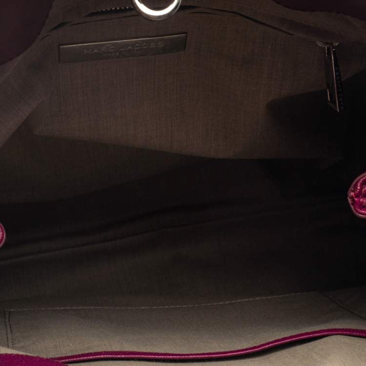Pre Owned Marc Jacobs Purple Leather Robert Duffy Bag on Bag Tote