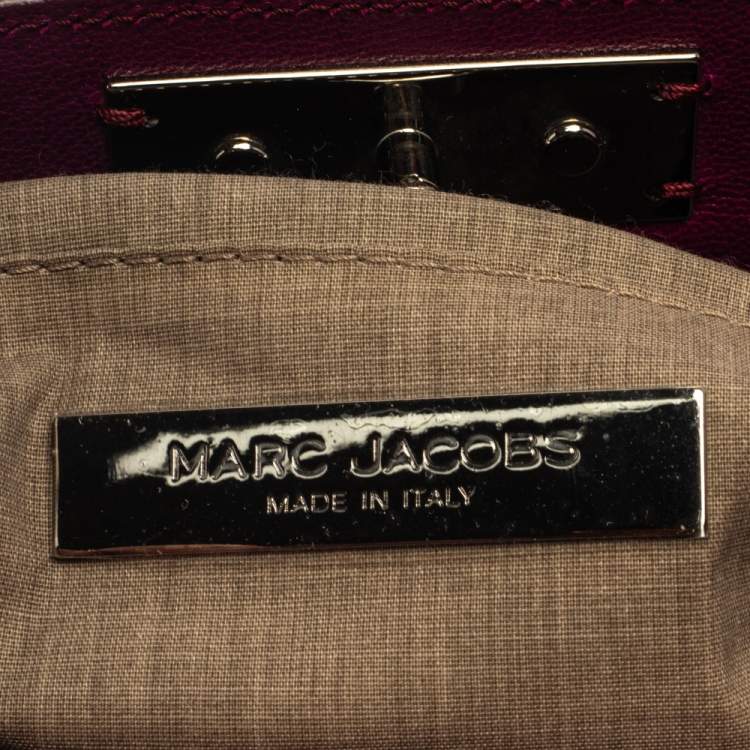 Pre Owned Marc Jacobs Purple Leather Robert Duffy Bag on Bag Tote