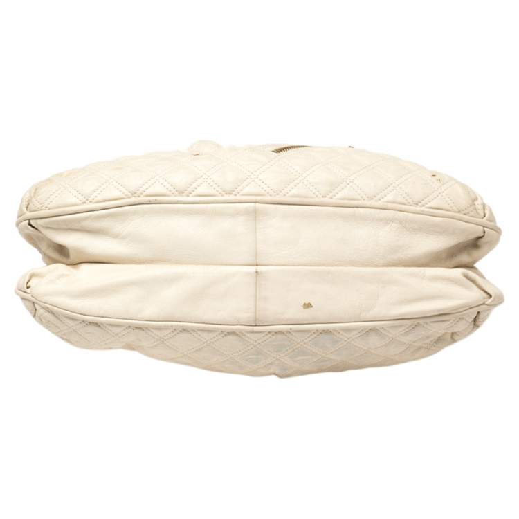 Pre Owned Marc Jacobs Cream Quilted Leather Cecilia Satchel