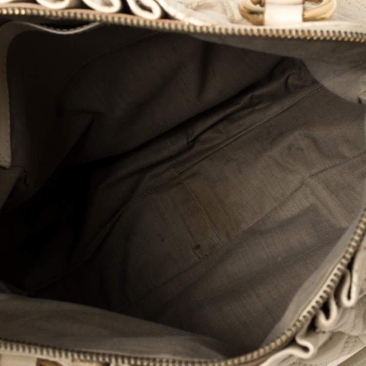 Pre Owned Marc Jacobs Cream Quilted Leather Cecilia Satchel