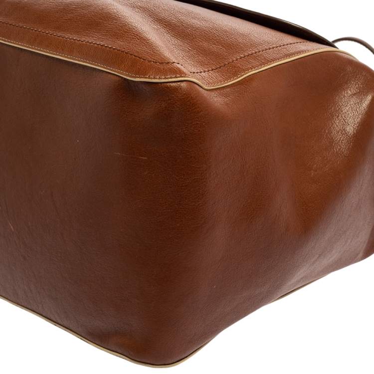 Pre Owned Marc Jacobs Brown Leather Front Pocket Tote 