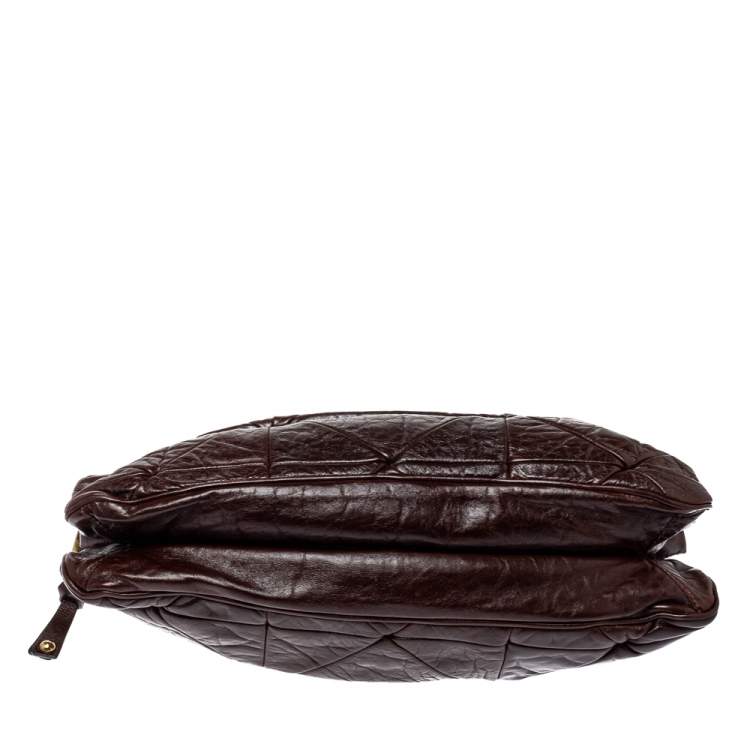 Pre Owned Marc Jacobs Dark Brown Quilted Leather Capra Satchel