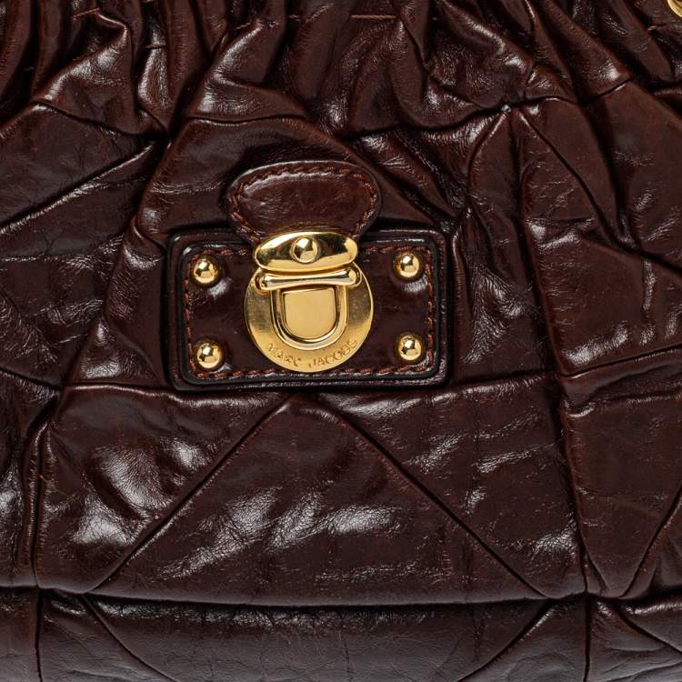 Pre Owned Marc Jacobs Dark Brown Quilted Leather Capra Satchel