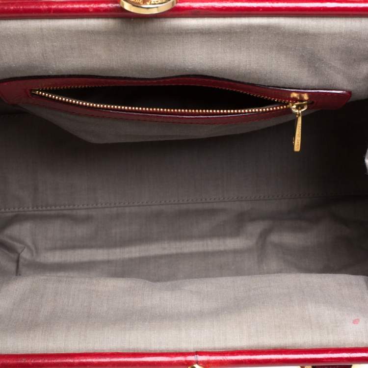 Pre Owned Marc Jacobs Red Quilted Leather Stam Satchel
