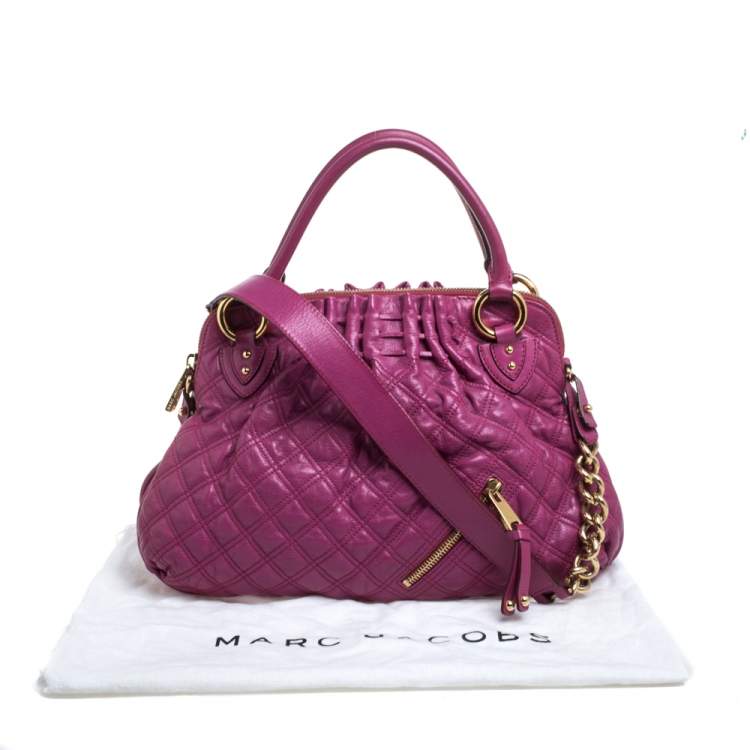 Pre Owned Marc Jacobs Magenta Quilted Leather Cecilia Satchel