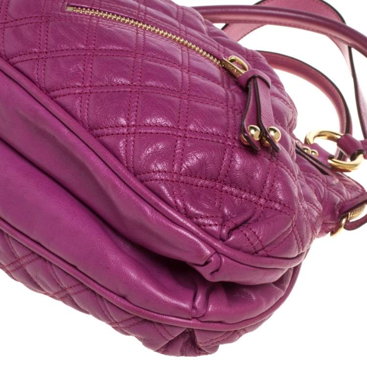 Pre Owned Marc Jacobs Magenta Quilted Leather Cecilia Satchel