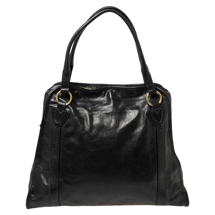 Pre Owned Marc Jacobs Black Leather Wellington Fulton Satchel 