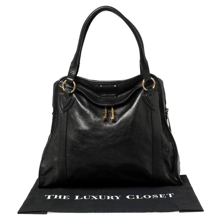 Pre Owned Marc Jacobs Black Leather Wellington Fulton Satchel 