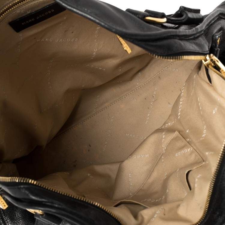 Pre Owned Marc Jacobs Black Leather Wellington Fulton Satchel 